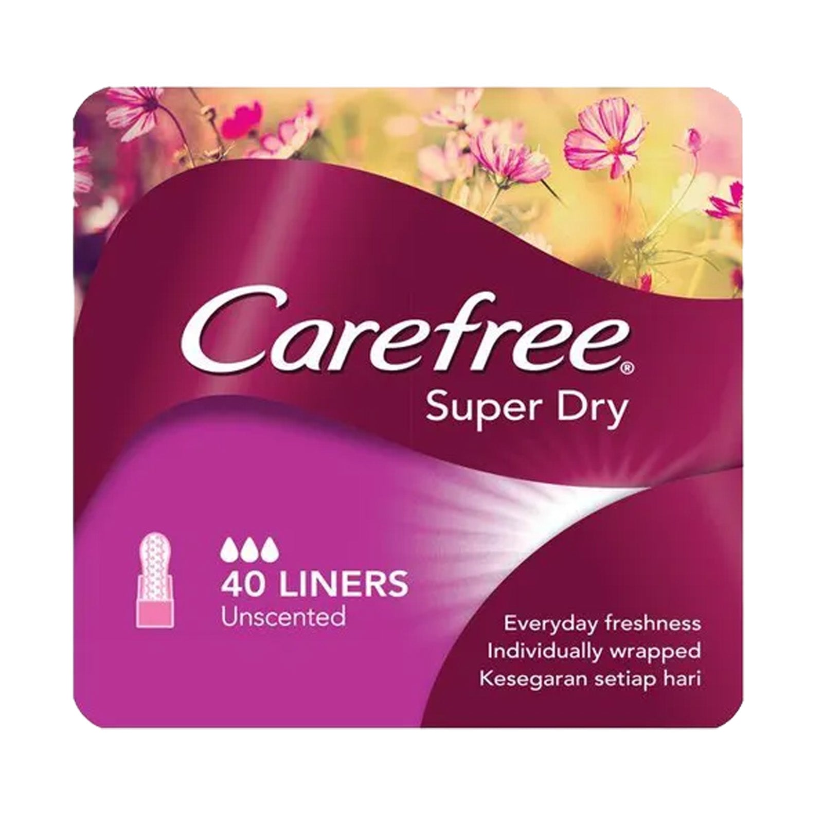 Carefree Pantyliner Super Dry Unscented 40pcs/pack