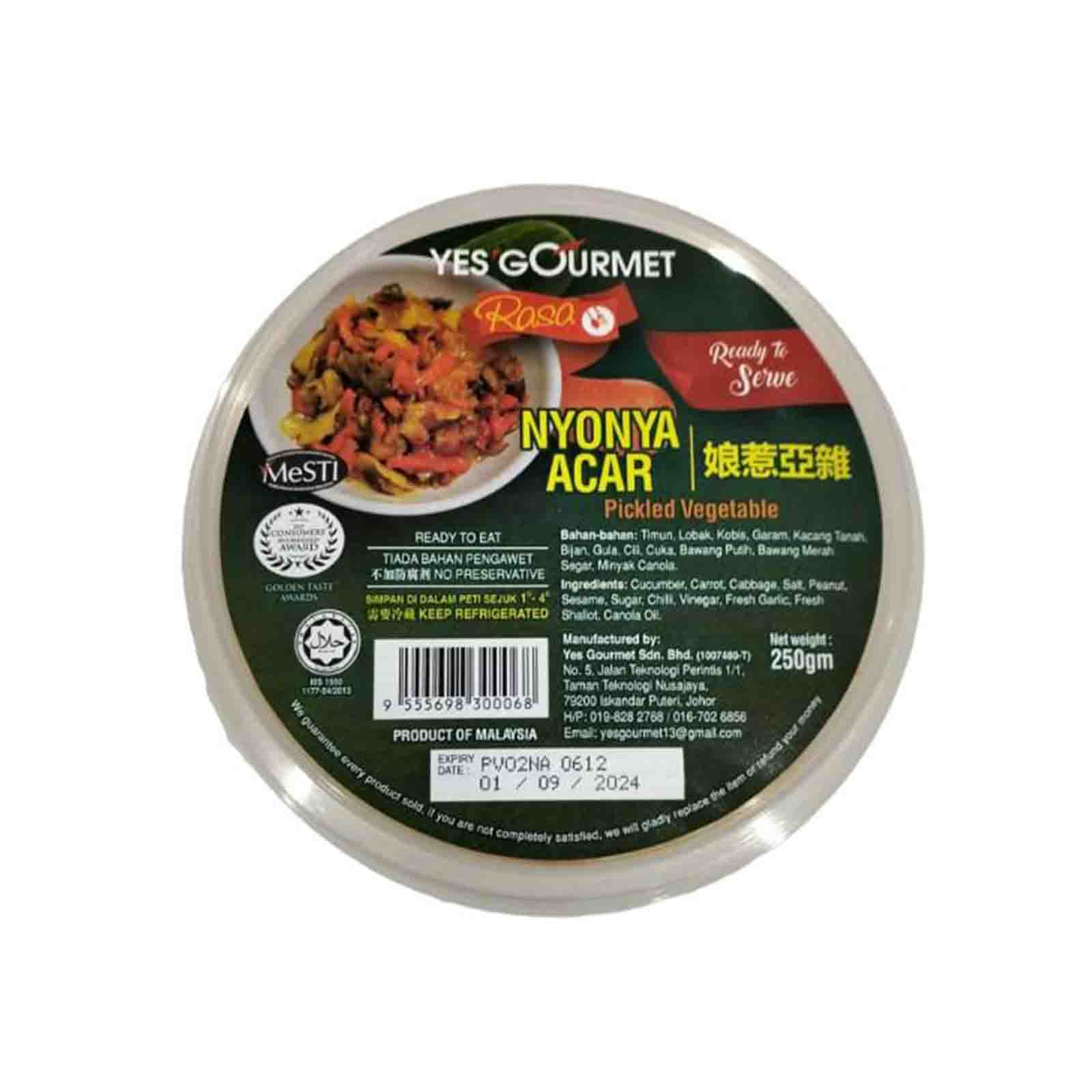 Yes Gourmet Nyonya Acar 250g