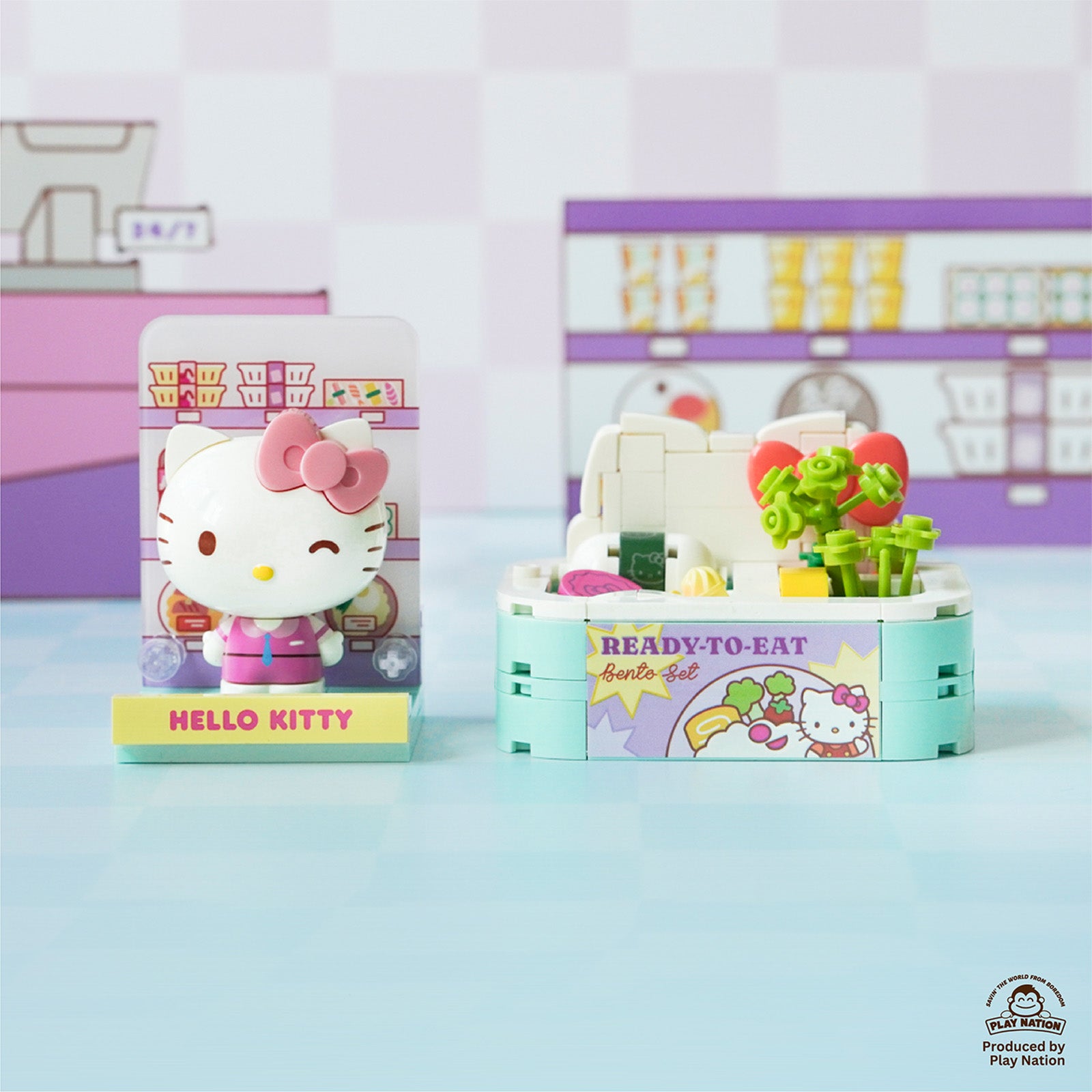 (Exclusive) Hello Kitty Ready-to-eat Rice Set – Sanrio Konbini Building Blocks 1set
