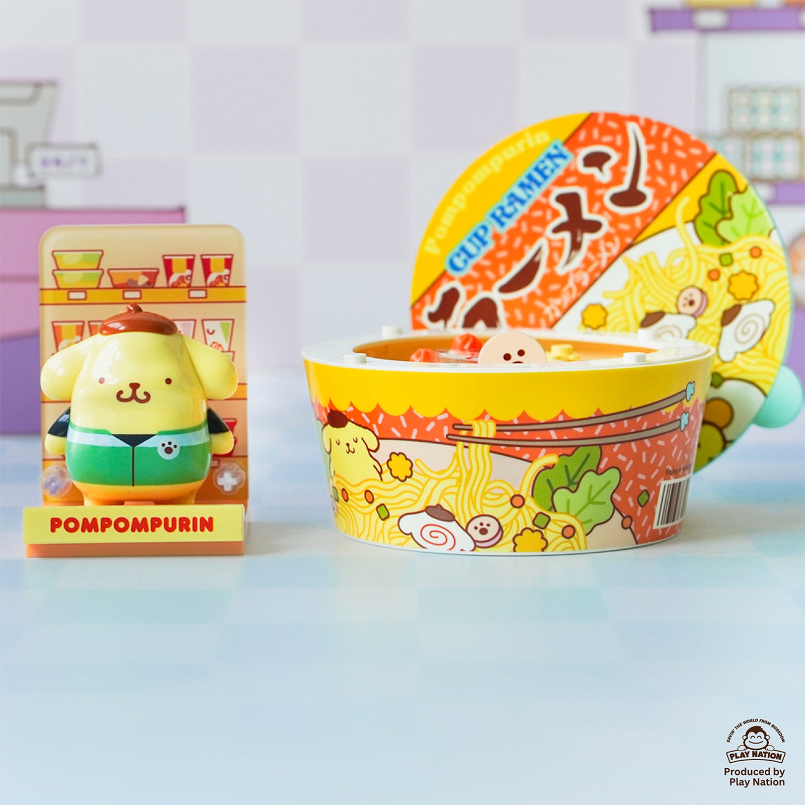 (Exclusive) Pompompurin Instant Ramen – Sanrio Konbini Building Blocks 1set