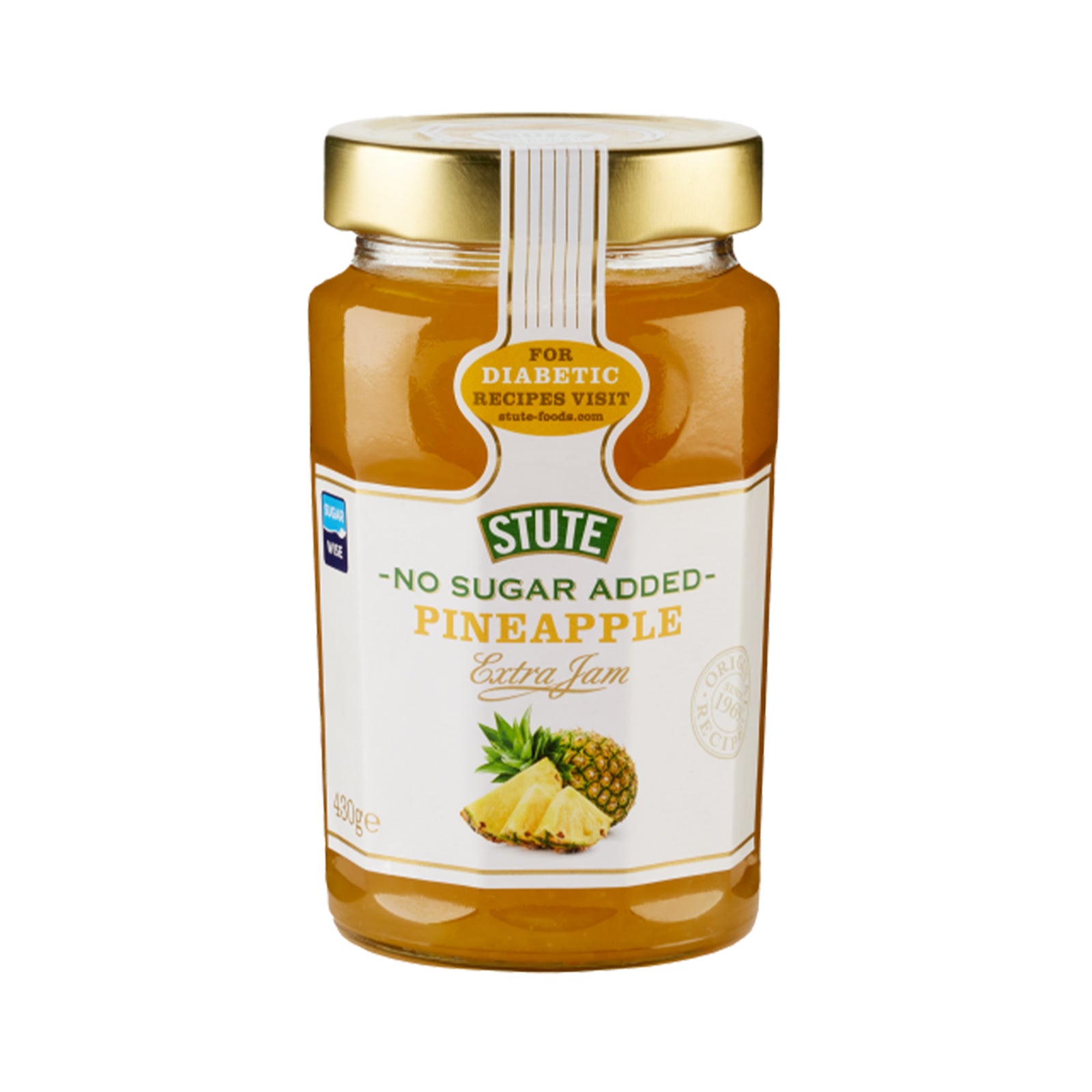 Stute Foods No Sugar Added Pineapple Jam 430g